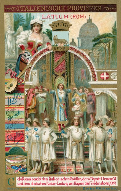 Provincias italianas, tarjeta Liebig, principios del siglo XX (cromo) de European School