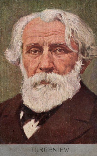 Ivan Turgenev, novelista ruso (litografía en color) de European School