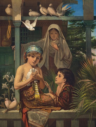 Jesucristo y Juan el Bautista de niños, con la Virgen María de European School