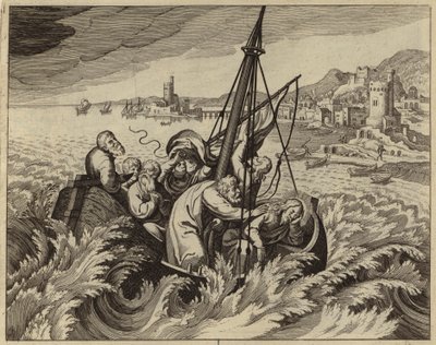 Jesucristo calmando la tormenta (grabado) de European School