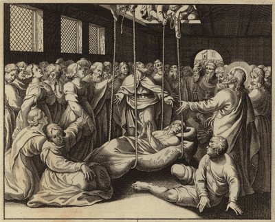 Jesucristo curando a un paralítico (grabado) de European School