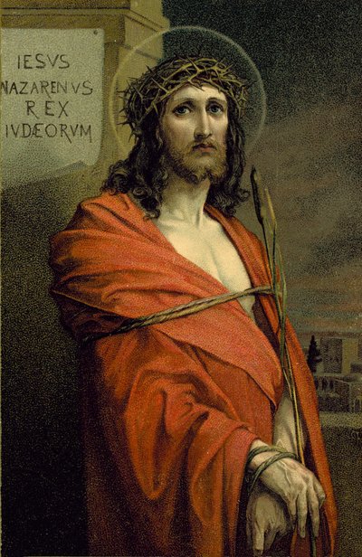 Jesús de Nazaret, Rey de los Judíos (litografía en color) de European School
