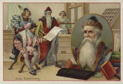 Johannes Gutenberg, grabador, inventor e impresor alemán de European School