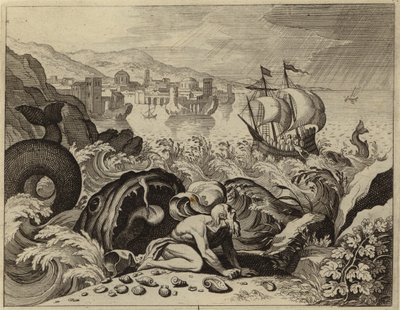 Jonás y la ballena (grabado) de European School