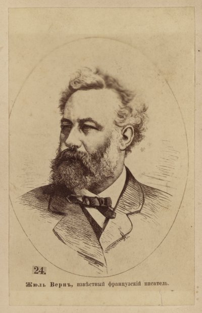 Julio Verne, novelista, poeta y dramaturgo francés (litografía) de European School