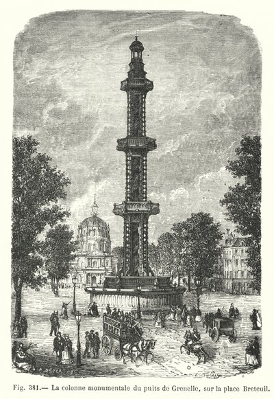 La columna monumental del pozo de Grenelle, en la plaza Breteuil de European School