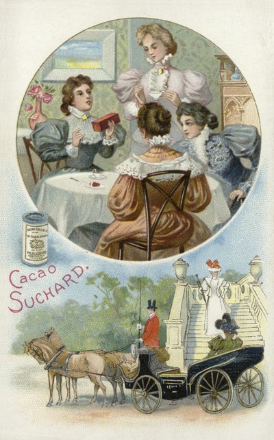 Damas disfrutando del cacao Suchard de European School