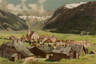 Lago de Lucerna: Engelberg (litografía en color) de European School