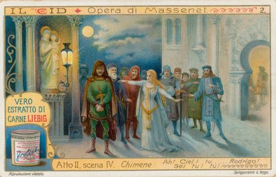 Le Cid de Massenet, tarjeta Liebig, principios del siglo XX (cromo) de European School