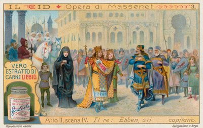 Le Cid de Massenet, tarjeta Liebig, principios del siglo XX (cromo) de European School