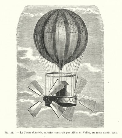 El Conde de Artois, aerostato construido por Alban y Vallet, en agosto de 1785 de European School
