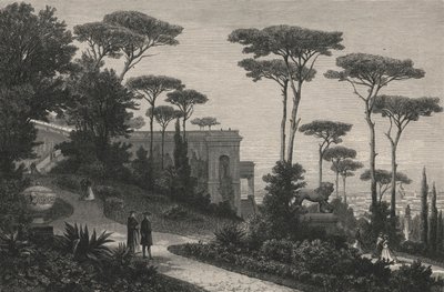 Le Monte-Pincio en Roma (grabado) de European School