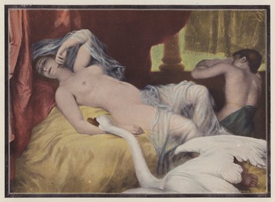 Leda, princesa espartana de la mitología griega (litografia en color) de European School