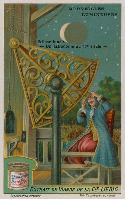 Eclipse lunar y un astrónomo del siglo XVII de European School