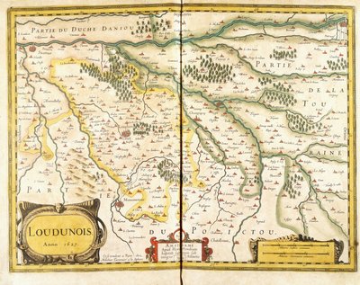 Mapa de Loudunois en 1627, 1631 de European School
