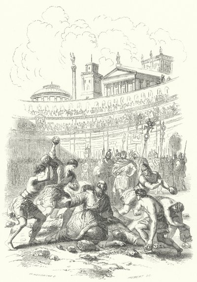 Martirio de los primeros cristianos a manos de los romanos de European School