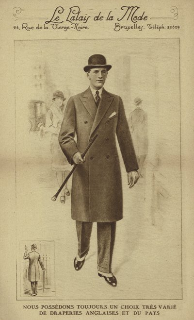 Moda masculina hacia 1930 (litografía) de European School