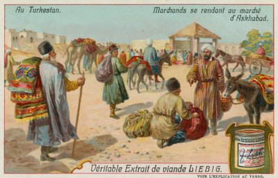 Comerciantes yendo a un mercado en Ashgabat en Turkmenistán de European School