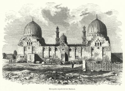 Mezquita y mausoleo del sultán Barquq, El Cairo, Egipto (litografía) de European School