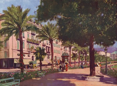 Niza, Avenue Massena (litografía en color) de European School