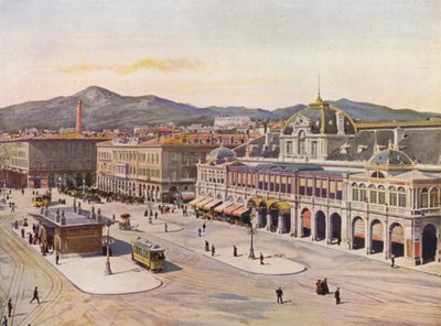 Niza, Place Massena (litografía en color) de European School