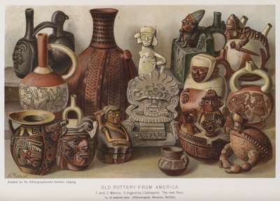 Cerámica antigua de América (cromolito) de European School