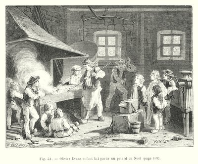 Olivier Evans niño encendiendo un petardo de Navidad de European School