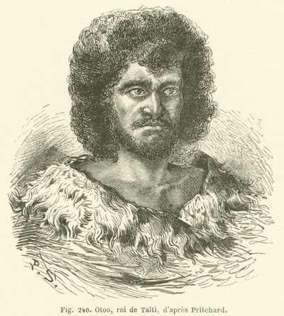 Otoo, rey de Tahití, según Pritchard (grabado) de European School