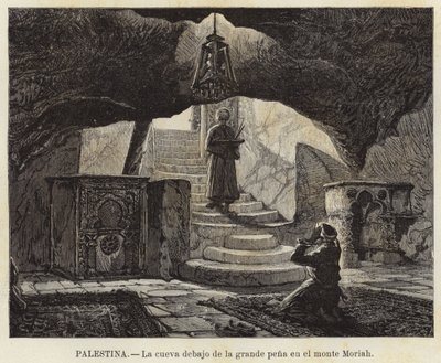 La cueva debajo de la gran roca en el monte Moriah de European School
