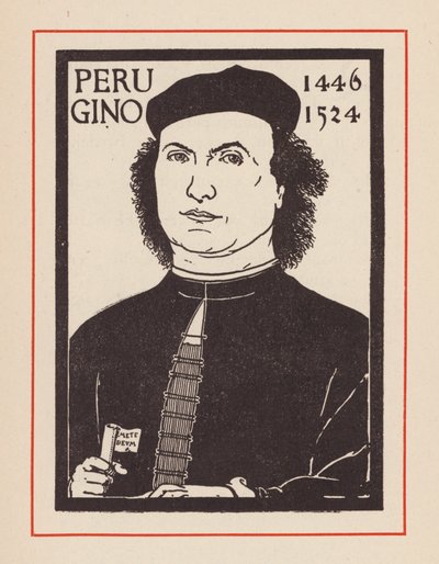Pietro Perugino, artista italiano del Renacimiento (litografía) de European School