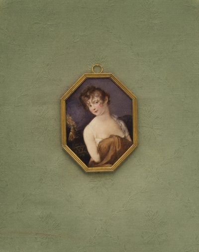 Retrato de una chica desconocida (litografía en color) de European School