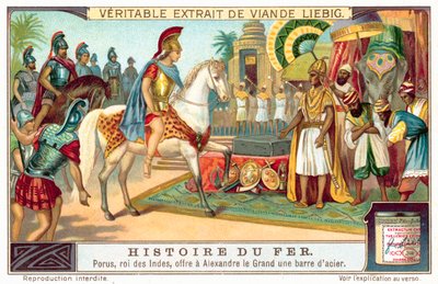 Porus, Rey de los Pauravas, ofreciendo a Alejandro Magno una barra de acero de European School