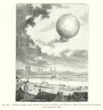 Primer viaje aéreo realizado en una montgolfiera, por Pilatre de Rozier y el marqués de Arlandes, el 21 de noviembre de 1783 de European School