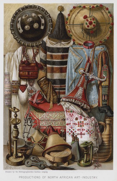 Producciones de la industria del arte norteafricano (chromolitho) de European School