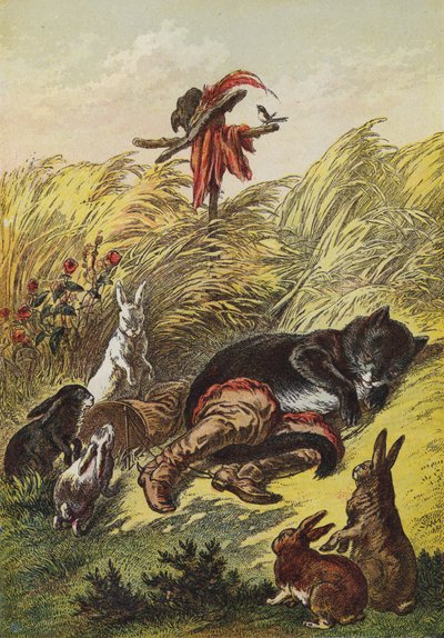 El Gato con Botas (litografía a color) de European School