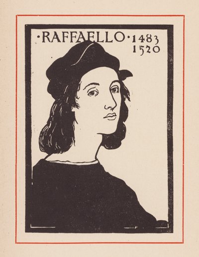 Rafael, artista y arquitecto italiano del Renacimiento (litografía) de European School