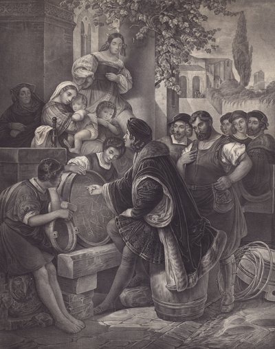 Rafael dibujando a la Virgen y el Niño de European School