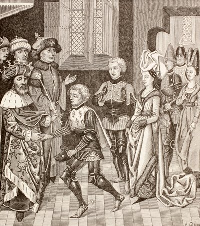 Recepción de Gautier-sans-Avoir por el Rey de Hungría, c.1880 de European School