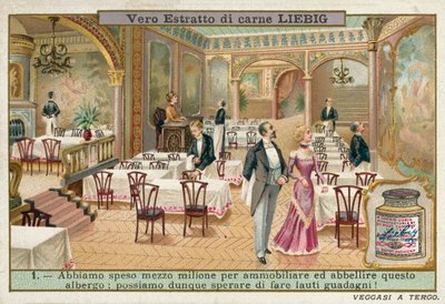 Restaurante de un hotel redecorado (cromolito) de European School