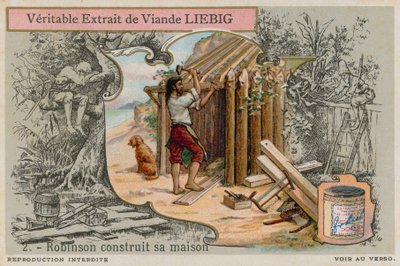 Robinson Crusoe construyendo su cabaña de European School
