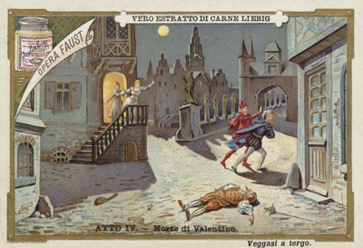 Escena de Fausto, una ópera de Charles Gounod de European School