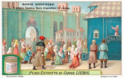 Escena de la ópera Boris Godunov de Modest Mussorgsky de European School