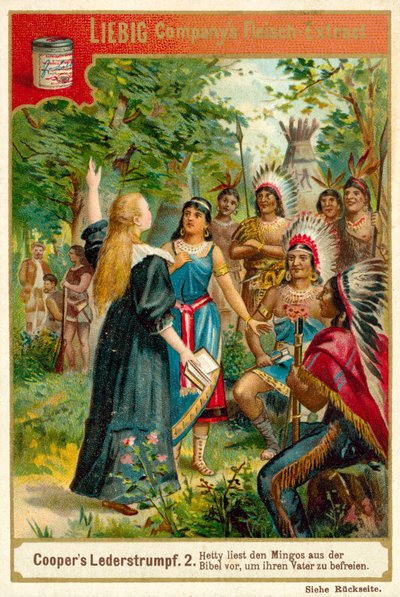 Escena de El cazador de ciervos, de James Fenimore Cooper de European School