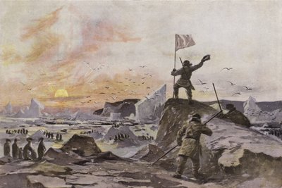 El explorador escocés Thomas Simpson descubriendo Tierra de Victoria en el Ártico Canadiense, septiembre de 1838 de European School
