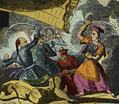 Shing Shi o Ching Shih (fallecida en 1844). Mujer pirata china del siglo XIX. Comandaba una verdadera flota con la que derrotó al almirante Kwo Lang. de European School