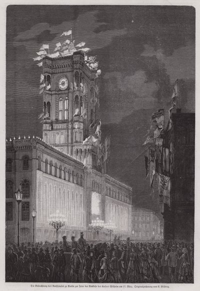 El Ayuntamiento de Berlín iluminado para celebrar el regreso del Kaiser Guillermo I de European School