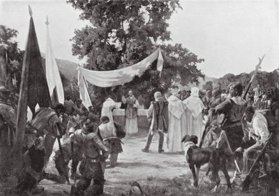 Primera misa celebrada en Chile (litografía) de European School