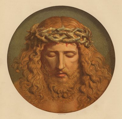 La Cabeza de Cristo (litografía en color) de European School