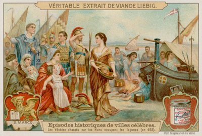 Los Venecianos Son Empujados a la Laguna por los Hunos en 452 de European School