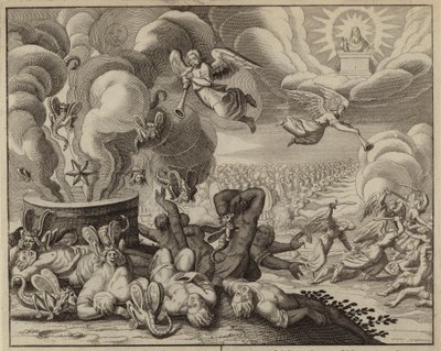 El abismo y las langostas (grabado) de European School